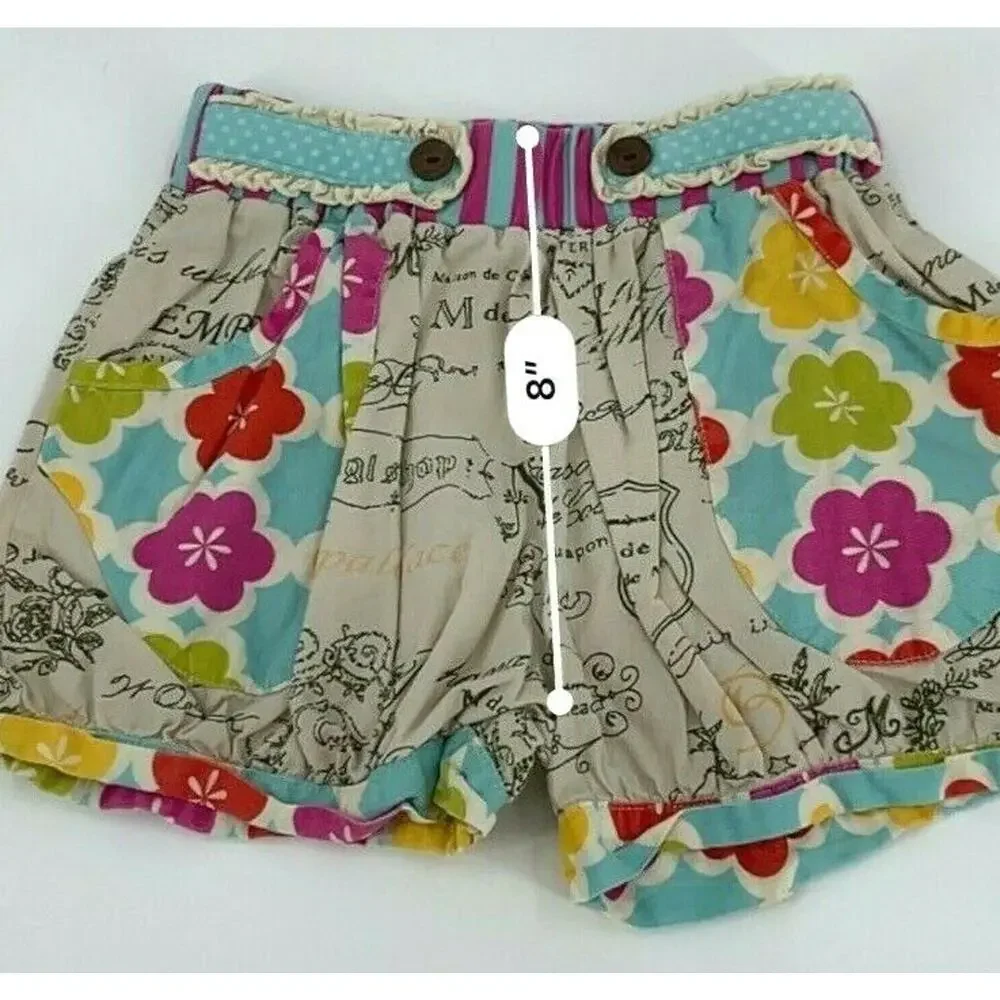 Mustard Pie Girls Shorts Floral Print Summer Casual No Size Tag